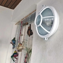 Tortuga plástica para 1 luz E27 redondo blanco