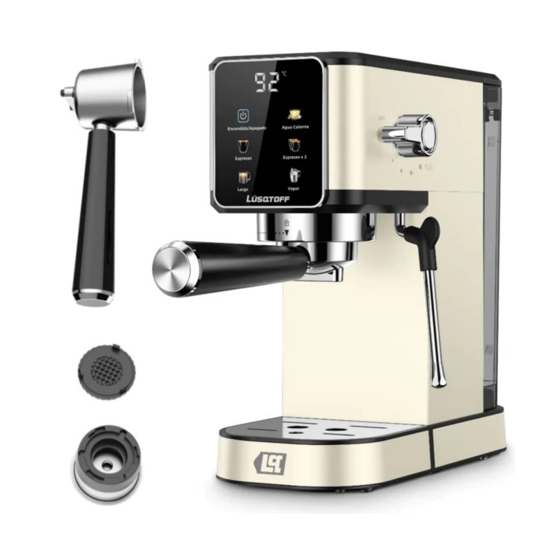 Cafetera expresso y capsulas LUSQTOFF LQ-EX008 1 litro 20 bar 1350W beige