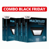 Pack de 5 plafones led MACROLED cuadrado negro luz fría