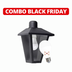 Combo farol trapezoidal SAN JUSTO + lámpara con fotocelula 10W luz fría
