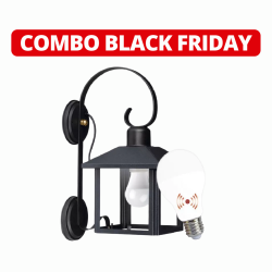 Combo farol recto SAN JUSTO + lámpara con fotocelula 10W luz fría