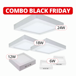 Pack de 6 plafones led MACROLED cuadrado luz fría