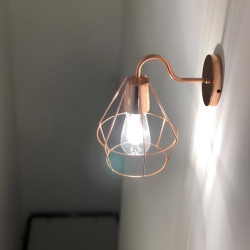 Aplique SAN JUSTO CARDALES mini jaula para 1 luz E27 cobre