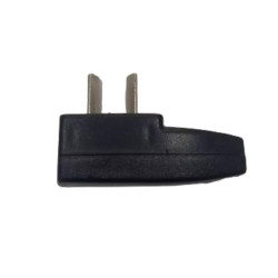 Ficha macho PERCAN PLAST 202-2PN salida lateral bipolar 10A negro