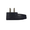 Ficha macho PERCAN PLAST 202-2PN salida lateral bipolar 10A negro