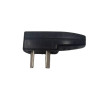 Ficha macho PERCAN PLAST 202-2PN salida lateral bipolar 10A negro