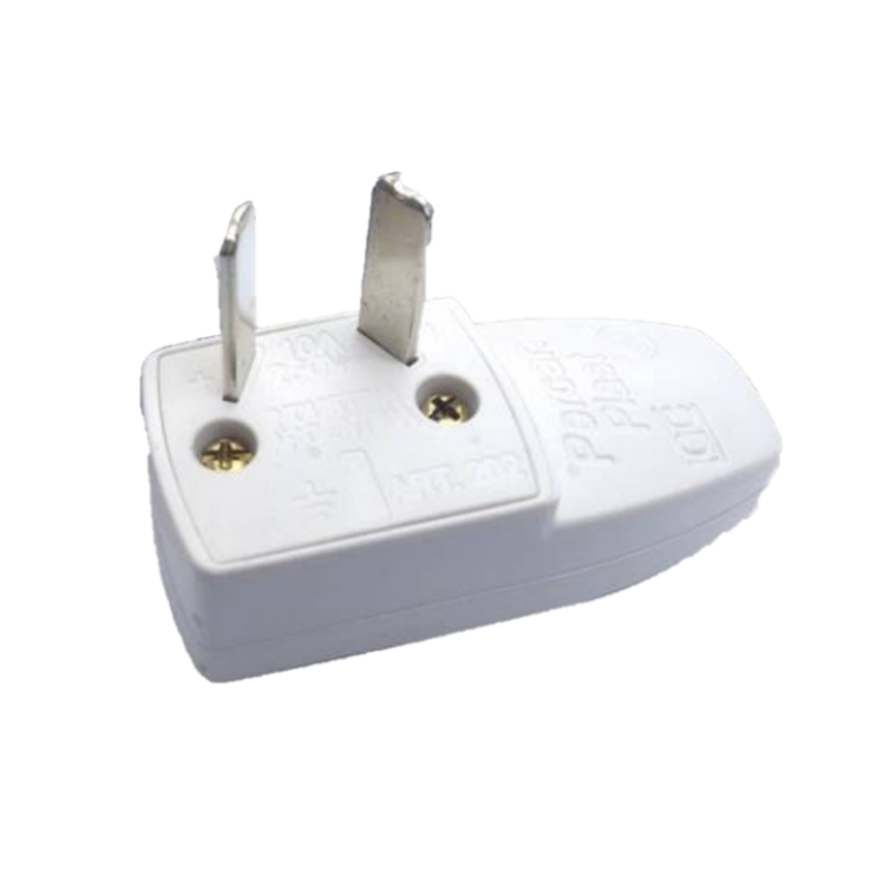 Ficha macho PERCAN PLAST 202-2PB salida lateral bipolar 10A blanco