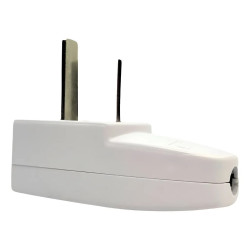 Ficha macho PERCAN PLAST 202-2PB salida lateral bipolar 10A blanco
