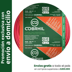 Rollo de cable unipolar COBRHIL 16mm2 100 metros IRAM NM247-3 venta exclusiva con envió a domicilio