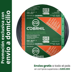 Rollo de cable unipolar COBRHIL 10mm2 100 metros IRAM NM247-3 venta exclusiva con envió a domicilio