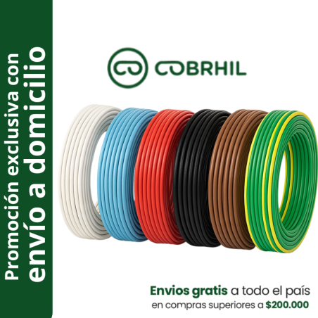 Rollo de cable unipolar COBRHIL 6mm2 100 metros IRAM NM247-3 venta exclusiva con envió a domicilio