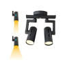 Aplique 180° ILUMINACIÓN LAVY II para 2 luces GU10 regulable negro