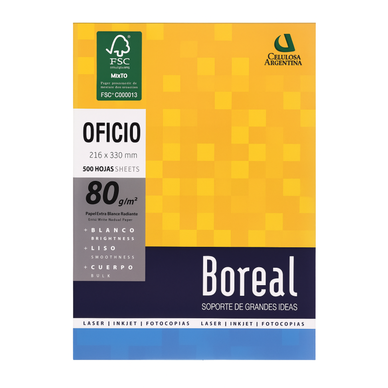 Resma Oficio BOREAL 80g/m2 500 Hojas Resma Oficio BOREAL 80g/m2 500 Hojas