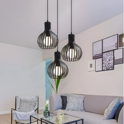Colgante FERROLUX CUENCA para 1 luz E27 negro