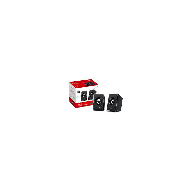 Genius SP-U125 Casse USB Alimentate 3W - Altoparlanti Stereo Da Tavolo Con Jack Audio 3.5mm E Controllo Volume - Compatibili Con PC, Mac, Smartphone - 3