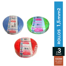 Combo cable unipolar IMSA 1.5mm2 3 por 100 metros