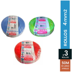 Combo cable unipolar IMSA 4mm2 3 por 50 metros