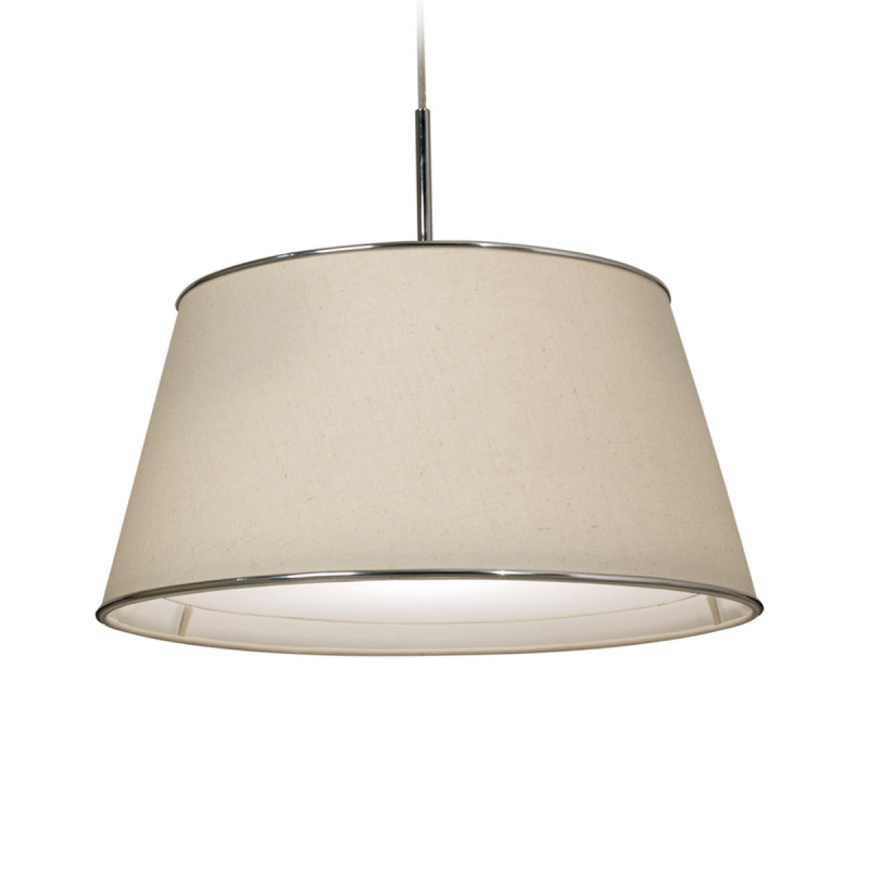 Colgante LUZ DEL SIGLO ULMA pantalla conica para 2 luces E27 lienzo marfil