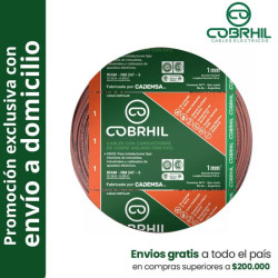 Rollo de cable unipolar COBRHIL 1mm2 100 metros IRAM NM247-3 venta exclusiva con envió a domicilio