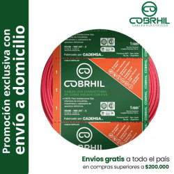 Rollo de cable unipolar COBRHIL 1mm2 100 metros IRAM NM247-3 venta exclusiva con envió a domicilio