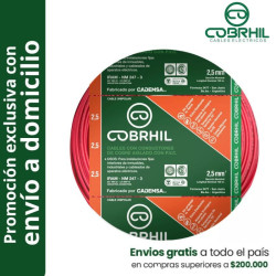 Rollo de cable unipolar COBRHIL 2.5mm2 100 metros IRAM NM247-3 venta exclusiva con envió a domicilio