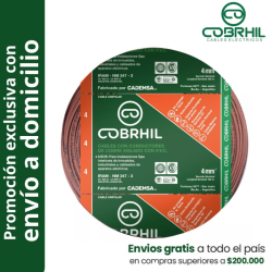 Rollo de cable unipolar COBRHIL 4mm2 100 metros IRAM NM247-3 venta exclusiva con envió a domicilio