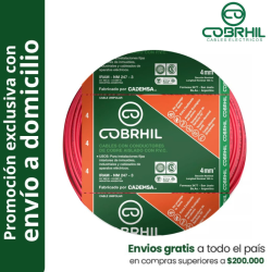 Rollo de cable unipolar COBRHIL 4mm2 100 metros IRAM NM247-3 venta exclusiva con envió a domicilio