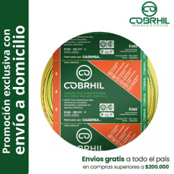 Rollo de cable unipolar COBRHIL 4mm2 100 metros IRAM NM247-3 venta exclusiva con envió a domicilio