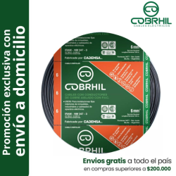 Rollo de cable unipolar COBRHIL 6mm2 100 metros IRAM NM247-3 venta exclusiva con envió a domicilio