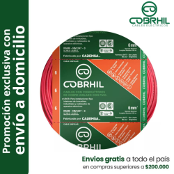 Rollo de cable unipolar COBRHIL 6mm2 100 metros IRAM NM247-3 venta exclusiva con envió a domicilio