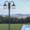 Farol SAN JUSTO HEXAGONAL para 2 luces E27 con columna 2.5mts