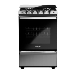 Cocina DREAN CD5617AI0 Multigas 4 hornallas con freidora de aire acero inoxidable