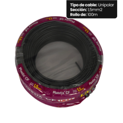 Rollo de cable unipolar IMSA PLASTIX CF 1,5mm2 100 metros norma IRAM 2183-NM247-3