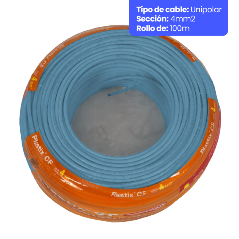 Rollo de cable unipolar IMSA PLASTIX CF 4mm2 100 metros norma IRAM 2183-NM247-3