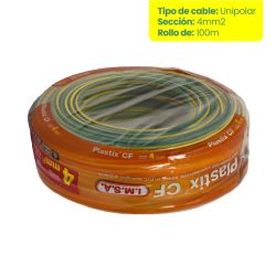 Rollo de cable unipolar IMSA PLASTIX CF 4mm2 100 metros norma IRAM 2183-NM247-3