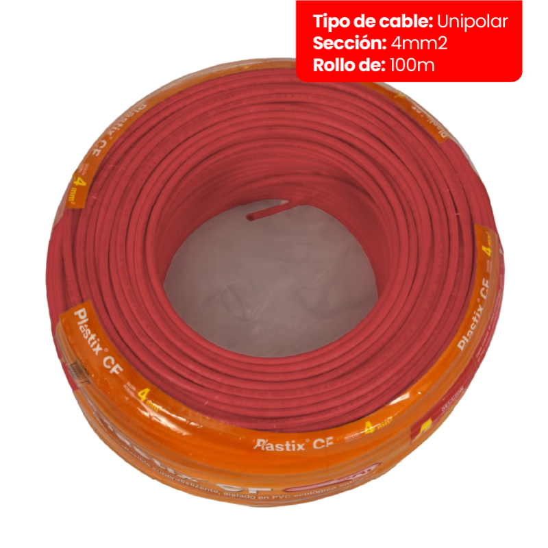 Rollo de cable unipolar IMSA PLASTIX CF 4mm2 100 metros norma IRAM 2183-NM247-3
