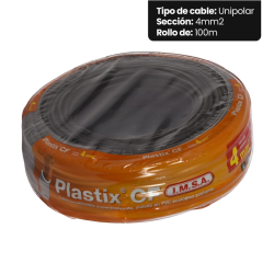 Rollo de cable unipolar IMSA PLASTIX CF 4mm2 100 metros norma IRAM 2183-NM247-3