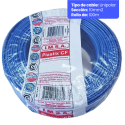 Rollo de cable unipolar IMSA PLASTIX CF 10mm2 100 metros norma IRAM 2183-NM247-3
