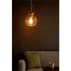 Colgante CARILUX para 1 luz E27 vidrio ámbar