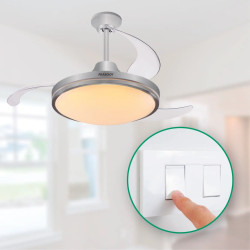 Ventilador de techo PEABODY VTRDC425S retráctil 42'' 72W 3 paletas plásticas