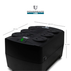 Estabilizador de tensión TRV POWERSAFE USB 2000VA USB 6 tomas + 2 USB