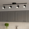 Aplique MARKAS HAFDÍS para 4 luces GU10 barral negro con cromo