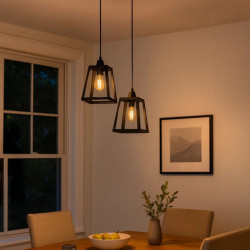 Colgante FERROLUX TRAPECIO para 1 luz E27 negro