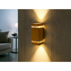 Aplique 180° WALNUT II bidireccional para 2 luces GU10 marrón