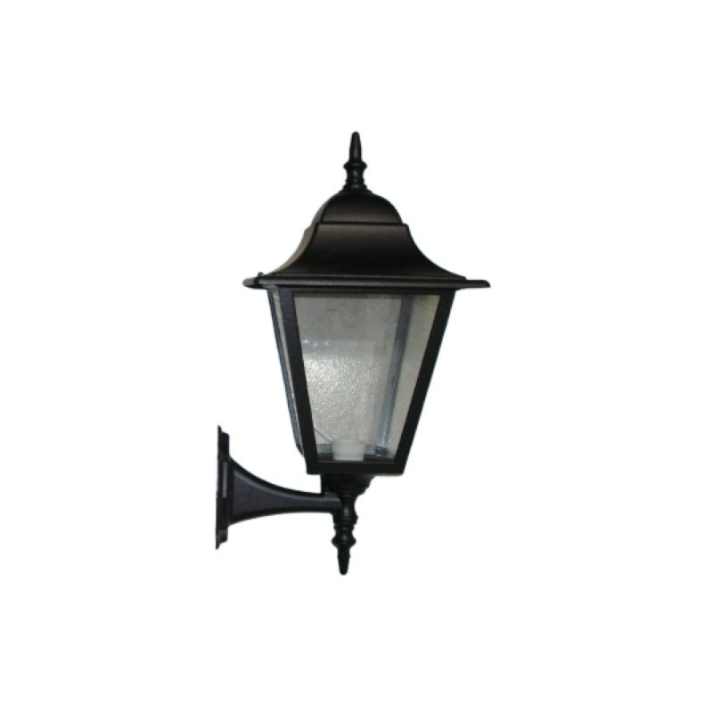 Farol CENTILUX para 1 luz E27 fundición con brazo de fijación negro