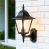 Farol CENTILUX para 1 luz E27 fundición con brazo de fijación negro