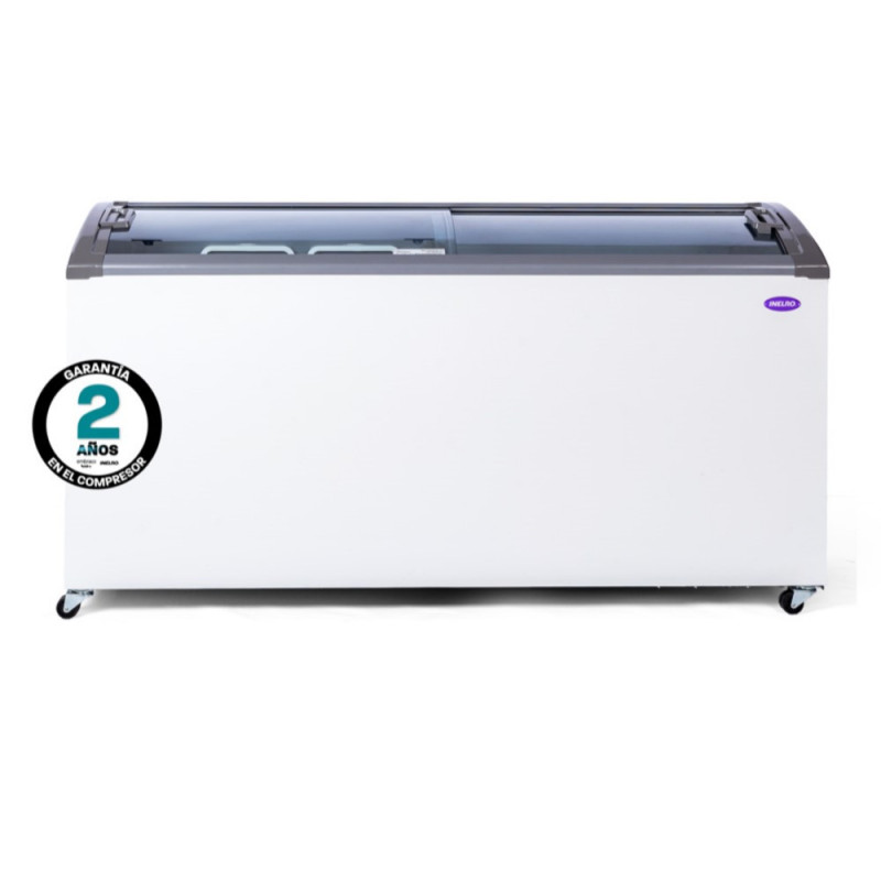 Freezer Exhibidor INELRO FIH550PIPLUS luz led vidrio curvo 455 Litros blanco