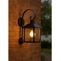 Farol SAN JUSTO RECTO con ménsula colonial fija para 1 luz E27 negro