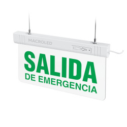 Señalizador Led MACROLED salida de emergencia verde transparente