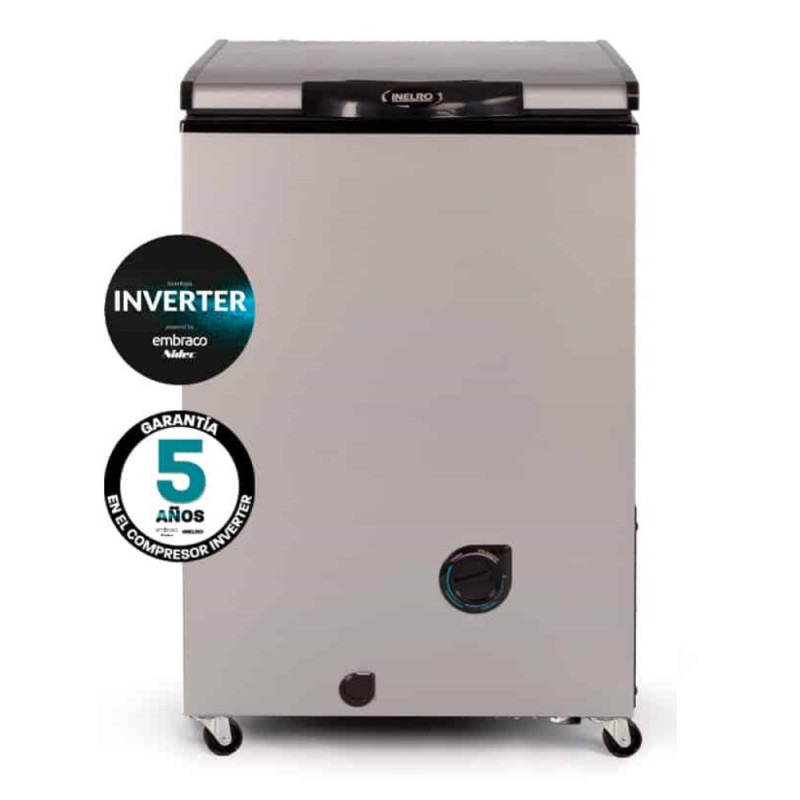 Freezer horizontal INELRO FIH130P+ 135 litros Inverter gris plata